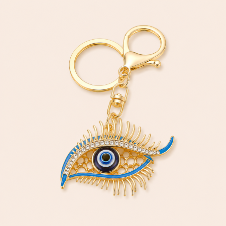 Ethnic Series Casual Devil's Eye Key Alloy Rhinestone Keychain 2