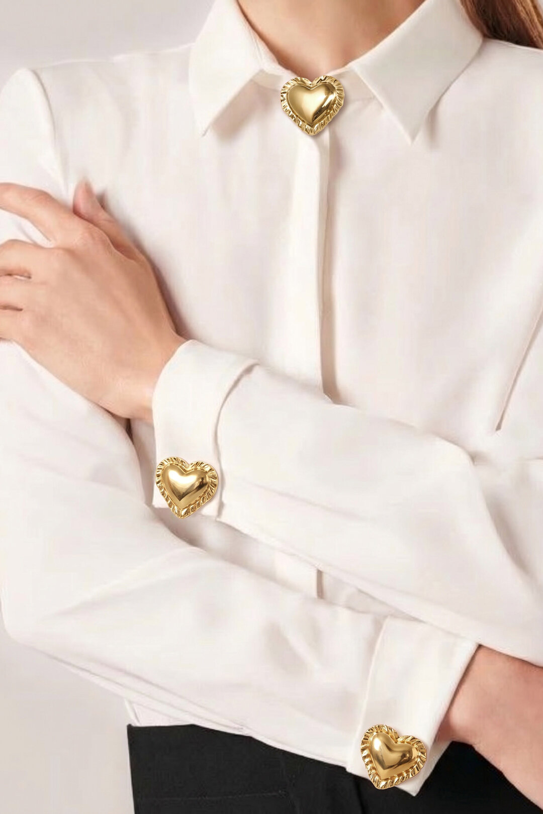 Cufflinks Heart Simple Stainless Steel Daily Accessories h5 Picture2