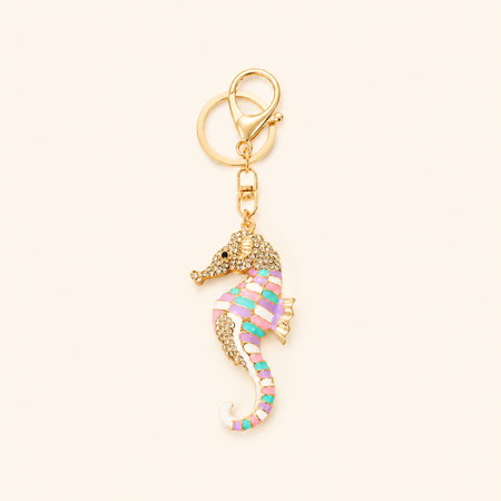 Luxurious Series Natural Animal Oceanic Style Mixed Color Alloy Rhinestone Keychain