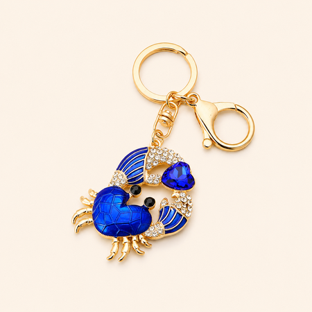 Luxurious Series Natural Heart Animal Solid Color Oceanic Style Alloy Rhinestone Keychain 2