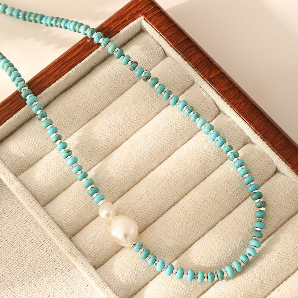 Simple Beads Natural Stones Copper Freshwater Pearls Women's Beaded Necklaces 2