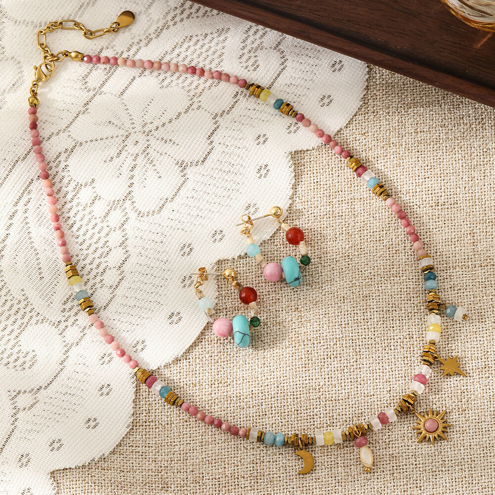 Classic Series Retro Sun Beads Natural Stones Women's Beaded Necklaces Picture3