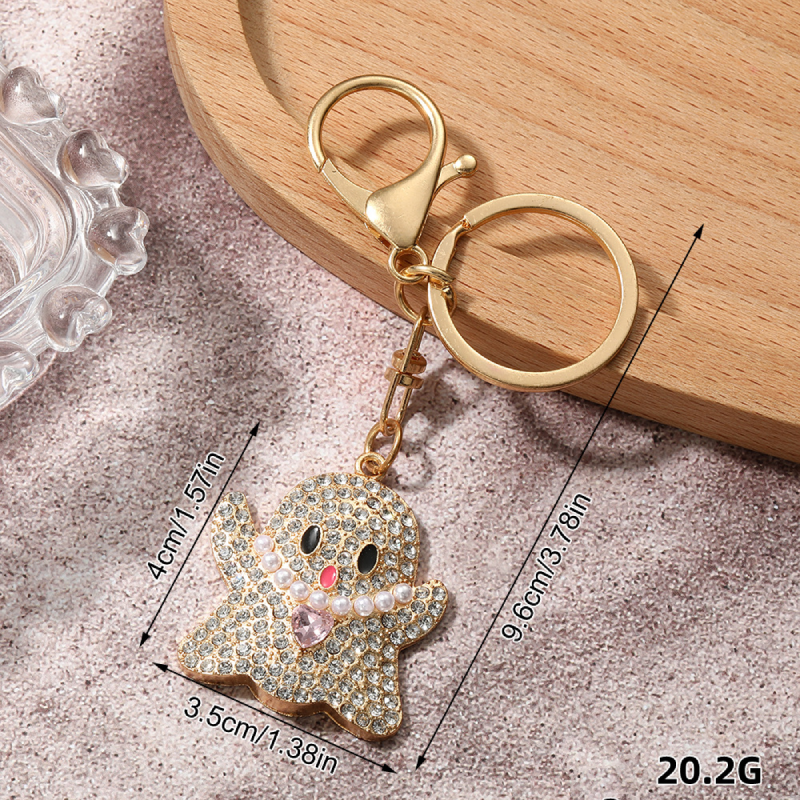 Luxurious Series Casual Cartoon Alloy Rhinestone Keychain