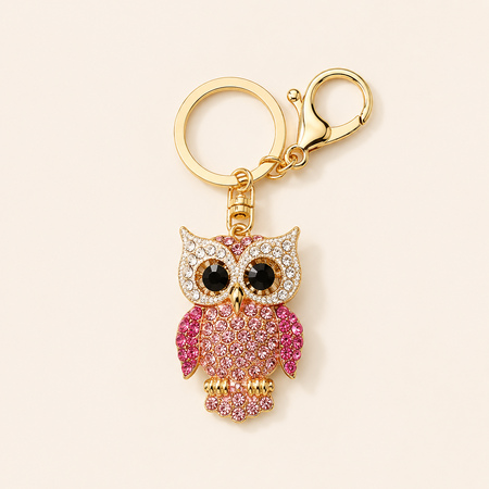 Luxurious Series Retro Animal Mixed Color Metal Rhinestone Keychain 2