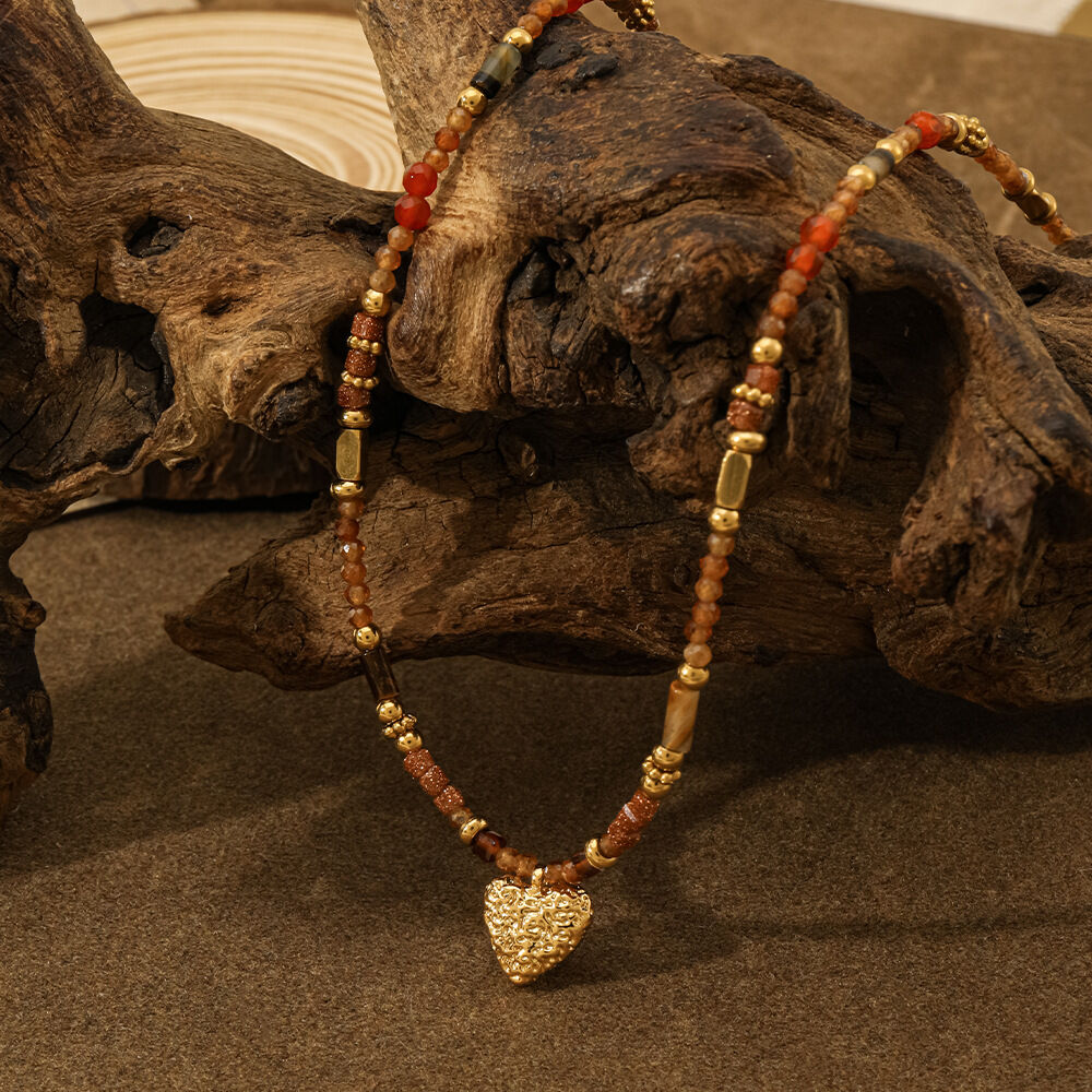 Classic Series Retro Heart Beads Crystal Women's Beaded Necklaces h5 Picture4