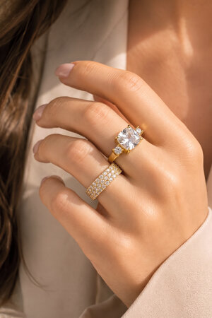 Adjustable statement ring with rhinestones h5 Picture2