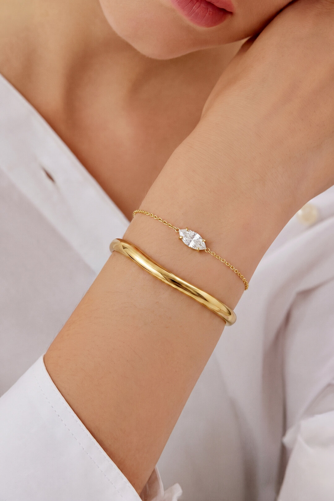 Stainless Steel Charm Bracelets Ellipse Shape Simple Daily Simple Series Women's jewelry Picture2