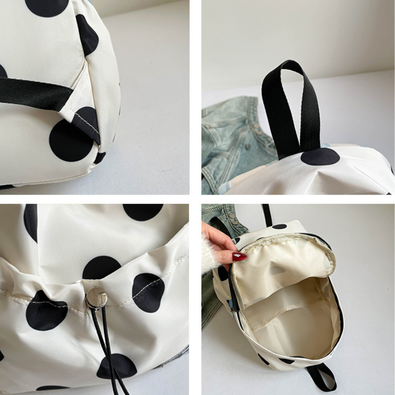 Damenrucksack im lässigen Stil mit Polka-Dot-Muster in verschiedenen Farben Bild4