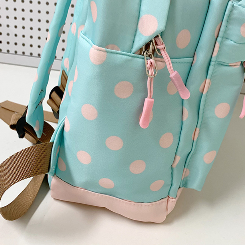 Lässiger Damenrucksack aus Nylon mit Polka-Dots-Muster in verschiedenen Farben Bild5