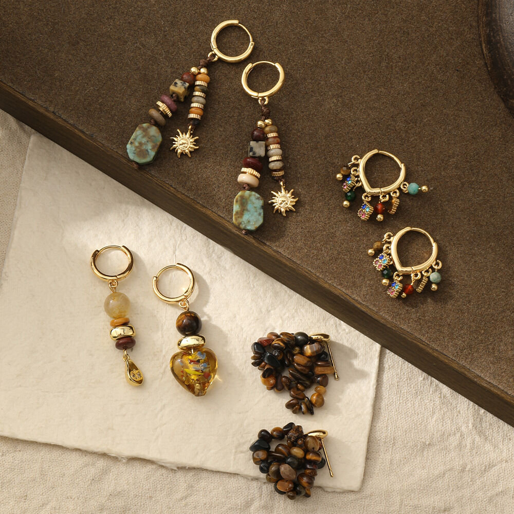Ethnic Series Bohemian Beads Natural Stones Women's Beads Earrings