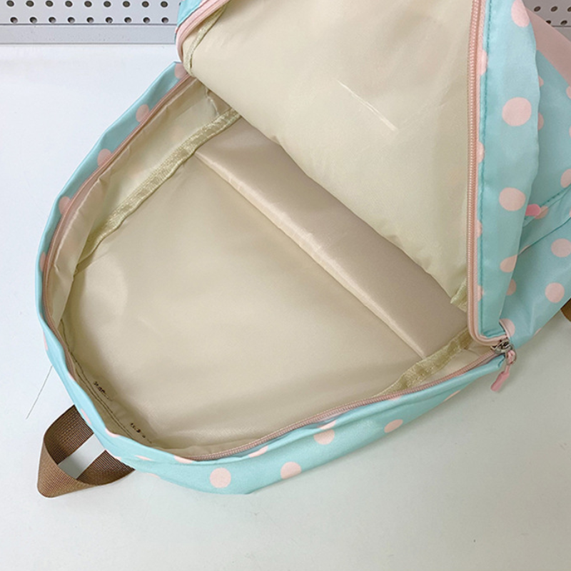 Lässiger Damenrucksack aus Nylon mit Polka-Dots-Muster in verschiedenen Farben Bild8