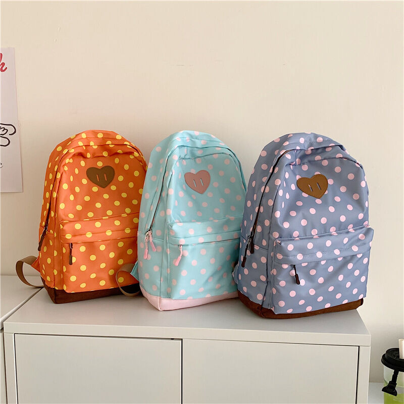 Lässiger Damenrucksack aus Nylon mit Polka-Dots-Muster in verschiedenen Farben h5 Bild3