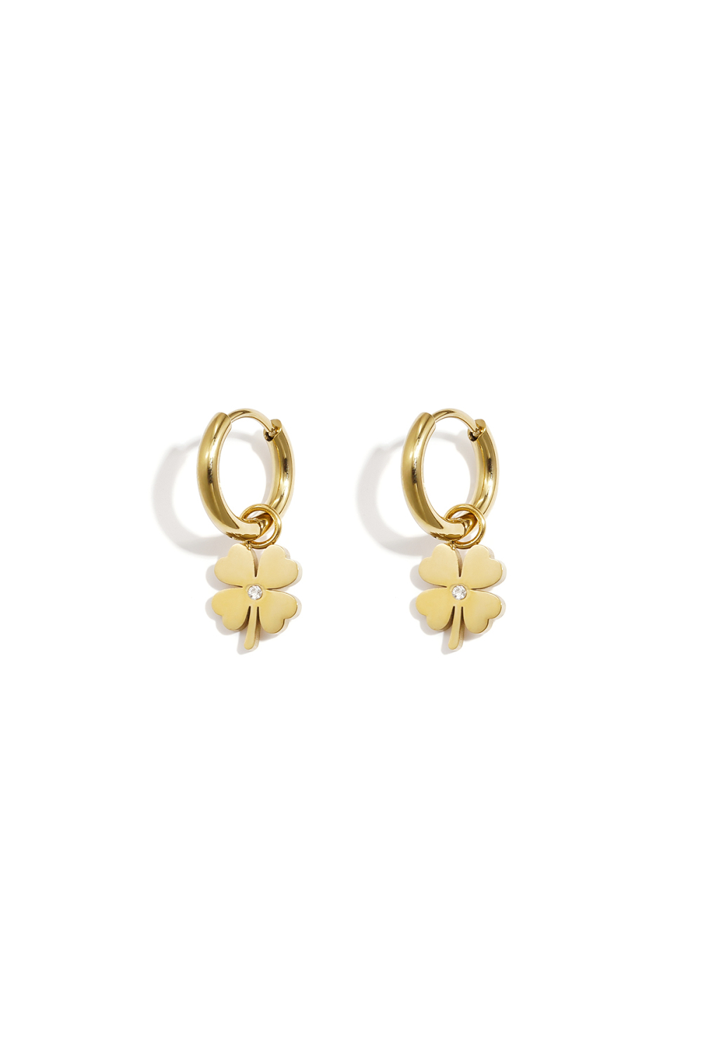 Stainless Steel Drop Earrings Clover Simple Daily Simple Series Women's Jewelry