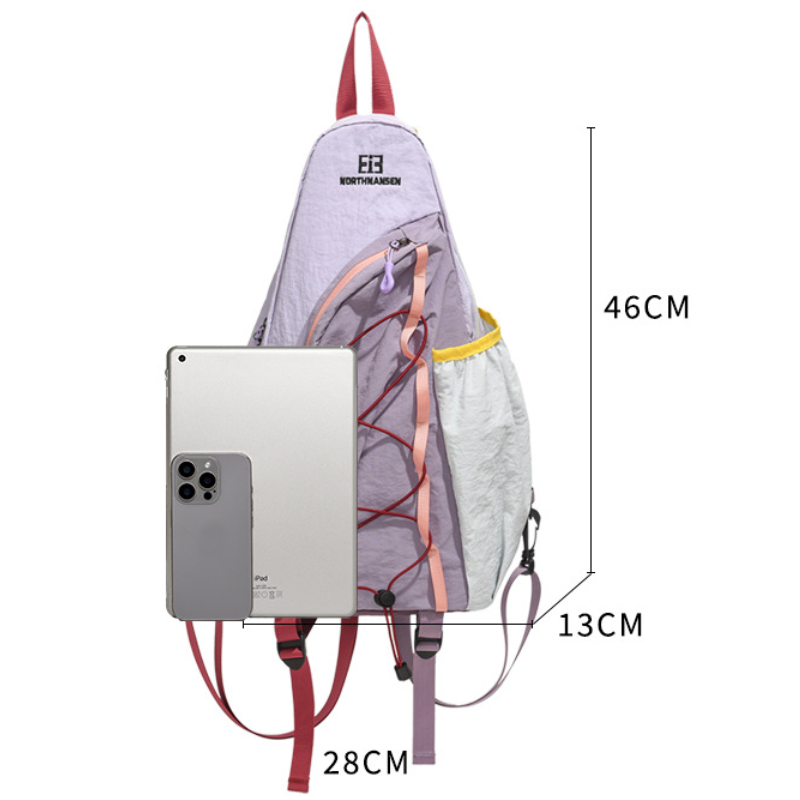 Sportlicher Patchwork-Rucksack aus Nylon für Damen in verschiedenen Farben h5 Bild7