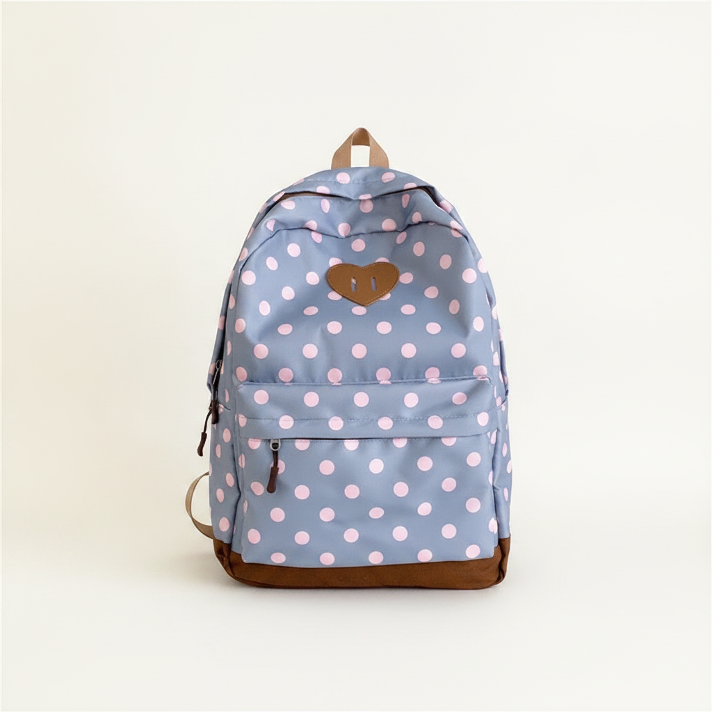 Lässiger Damenrucksack aus Nylon mit Polka-Dots-Muster in verschiedenen Farben h5 Bild2
