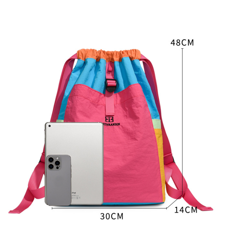Sportlicher Patchwork-Rucksack aus Nylon für Damen in verschiedenen Farben Bild9