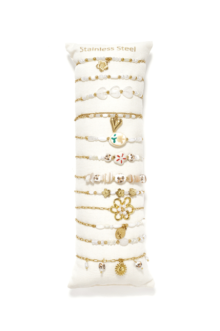 14K Gold Plated Ceramics Bracelets Sets Flower Casual Daily Romantic Series Women's jewelry