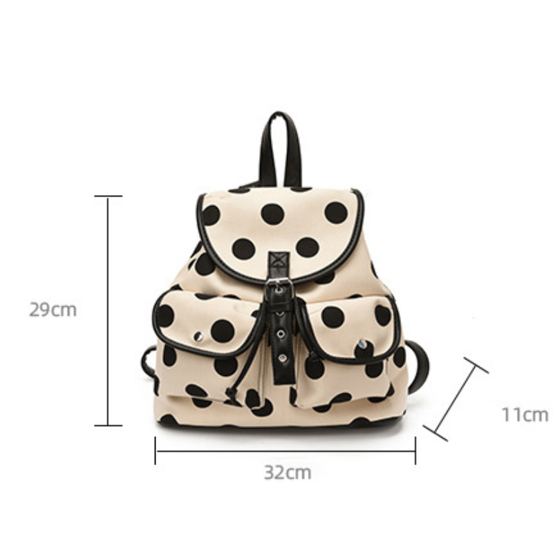Pariser Chic-Stil, einfarbig, gepunktet, Nylon, Damenrucksack 