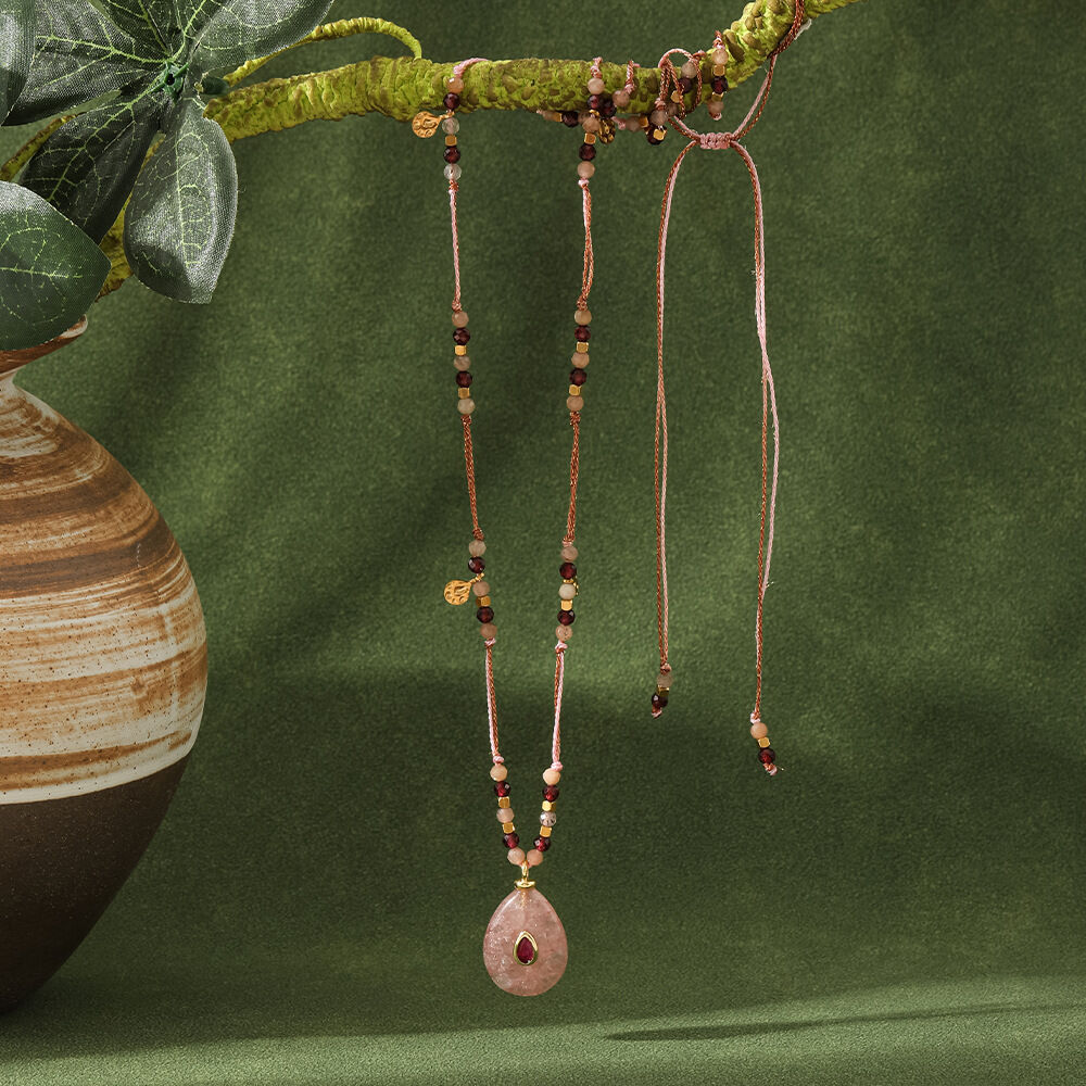 Ethnic Series Bohemian Droplet Beads Natural Stones Long Necklaces 2