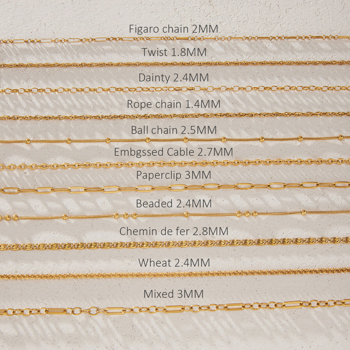 Simple Series Diy Chain Stainless Steel Waterproof   Gold Color  Women's Chain Necklaces h5 Picture5