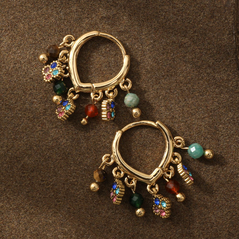 Ethnic Series Bohemian Beads Natural Stones Women's Beads Earrings 2