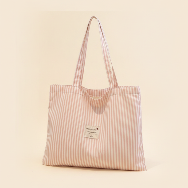 Casual Style None Letter Stripe Canvas Women's Square Bag