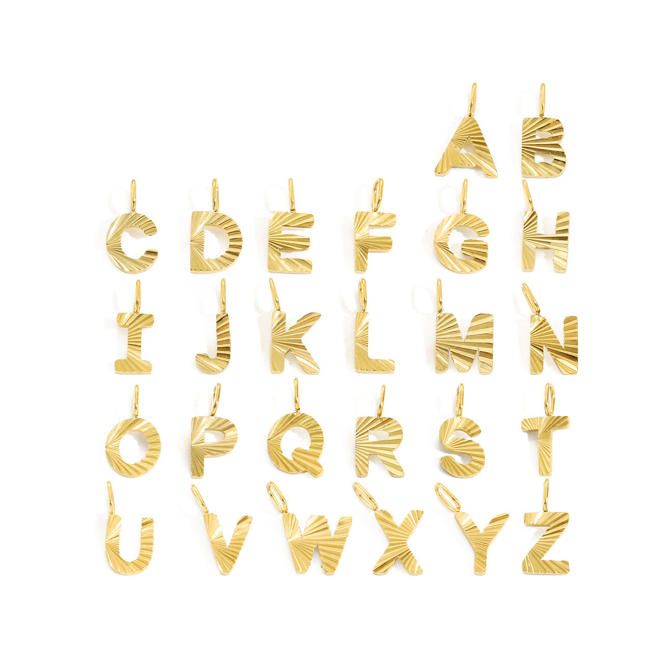 Simple Series Diy Letter Stainless Steel Waterproof   Gold Color  Women's Pendants