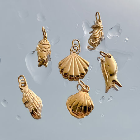 Eenvoudige serie schattige schelp- en zeesterren roestvrijstalen waterdichte gouden dameshangers