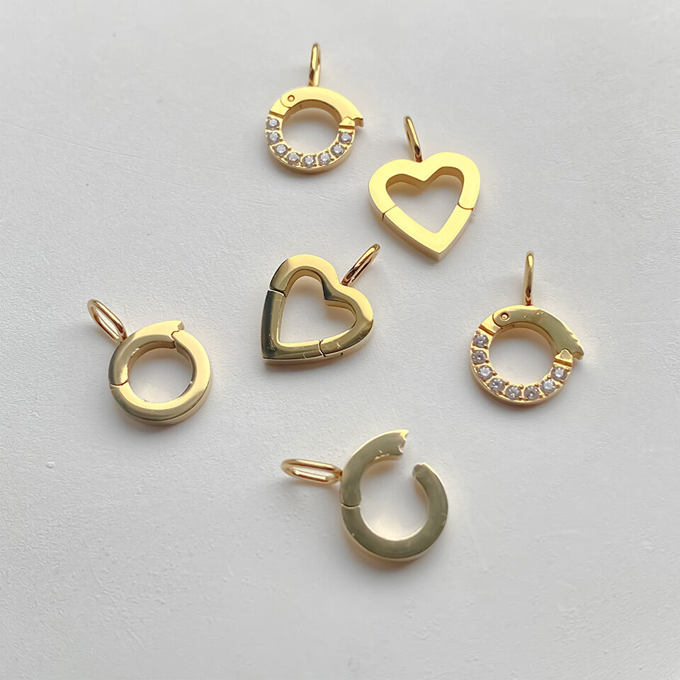 Einfache DIY-Herzkreis-Glieder und -Verbinder aus Edelstahl in Goldfarbe Bild4