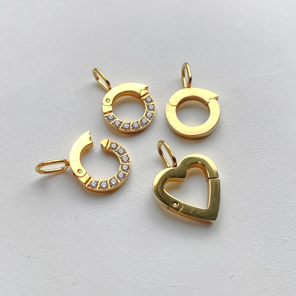 Einfache DIY-Herzkreis-Glieder und -Verbinder aus Edelstahl in Goldfarbe h5 Bild3