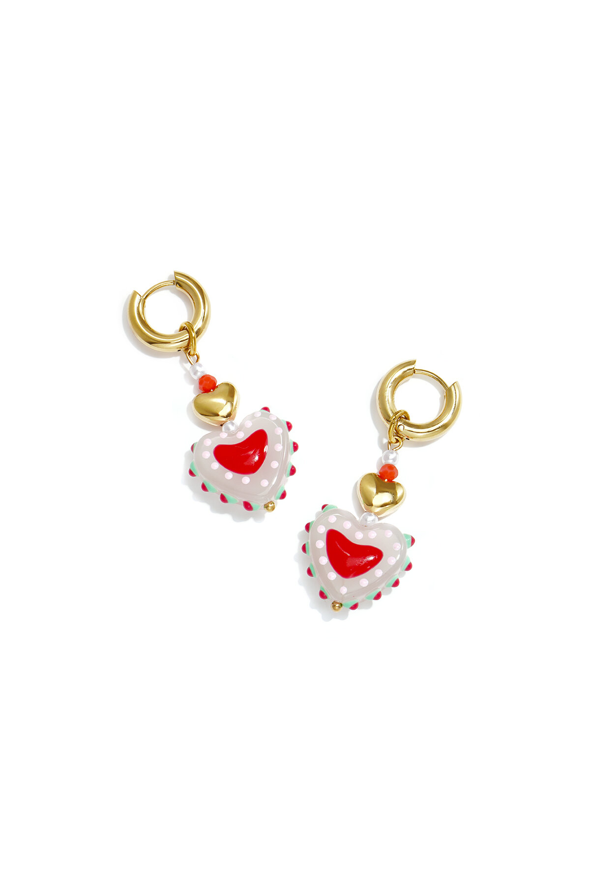 Boucles D'Oreilles En Acier Inoxydable Avec Perles En Forme De Cœur, Collection Daily Simple, Bijoux Pour Femmes h5 Image2
