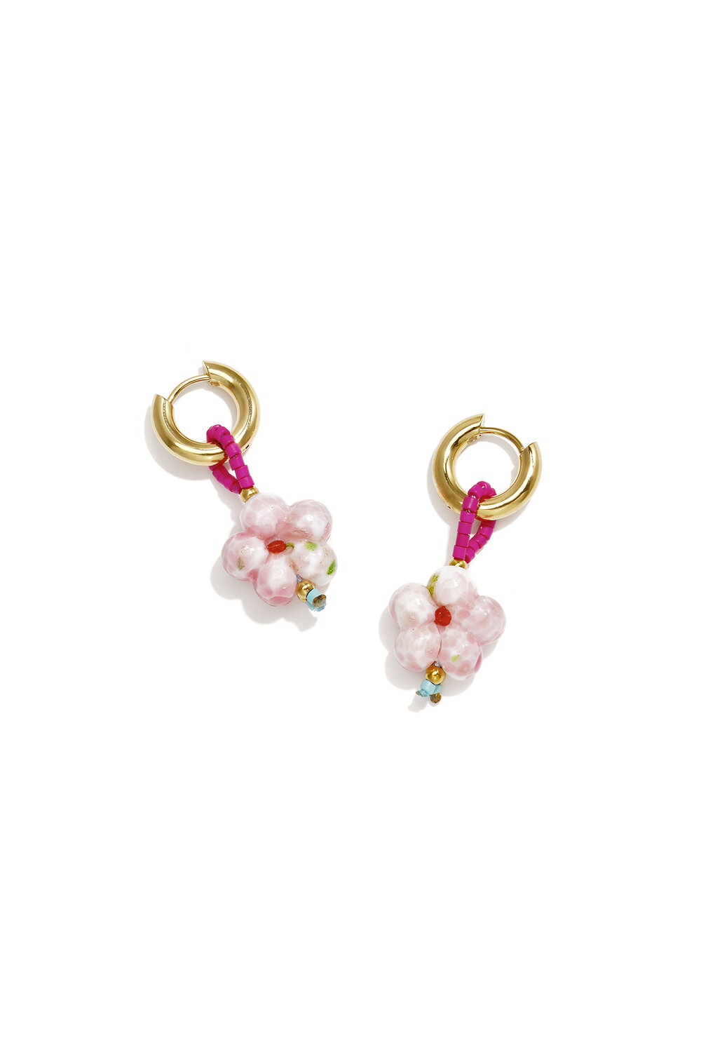 Boucles D'Oreilles En Perles D'Acier Inoxydable, Collection Florale Simple Et Mignonne, Bijoux Pour Femmes