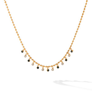 Simple Series Daily Tassel Stainless Steel Waterproof Gold Color Zircon Women's Pendant Necklaces h5