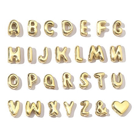 Eenvoudige serie doe-het-zelf letterhangers van roestvrij staal, waterdicht, goudkleurig, voor dames