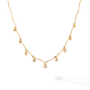 Simple Series Daily Tassel Circle Stainless Steel Waterproof Gold Color Zircon Women's Pendant Necklaces h5