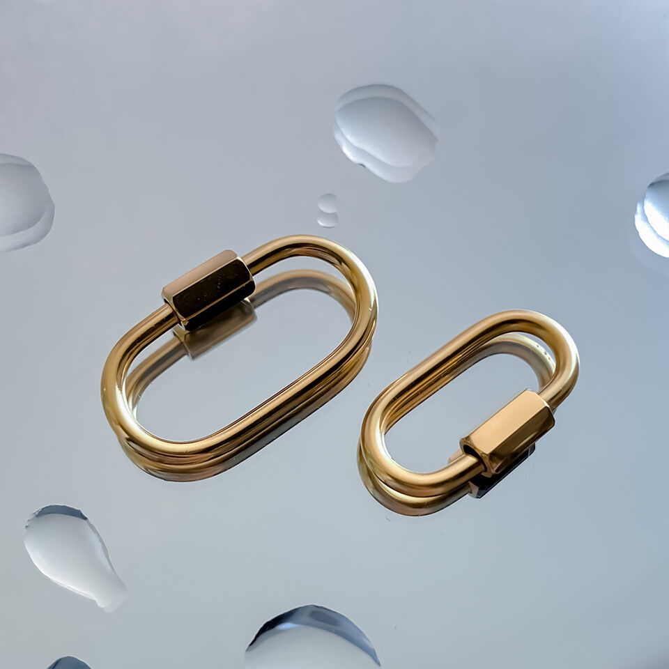 Einfache Serie DIY Rechteckige Edelstahl Wasserdichte Goldfarbene Schmuckverschlüsse h5 Bild3