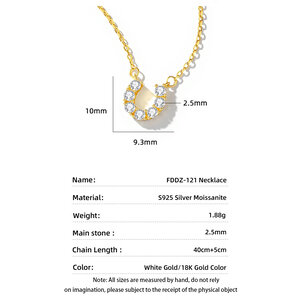 Simple Series Elegant Horseshoe-Shaped 925 Sterling Silver Color Rhodium Plating Women's Moissanite Necklaces h5 Picture4