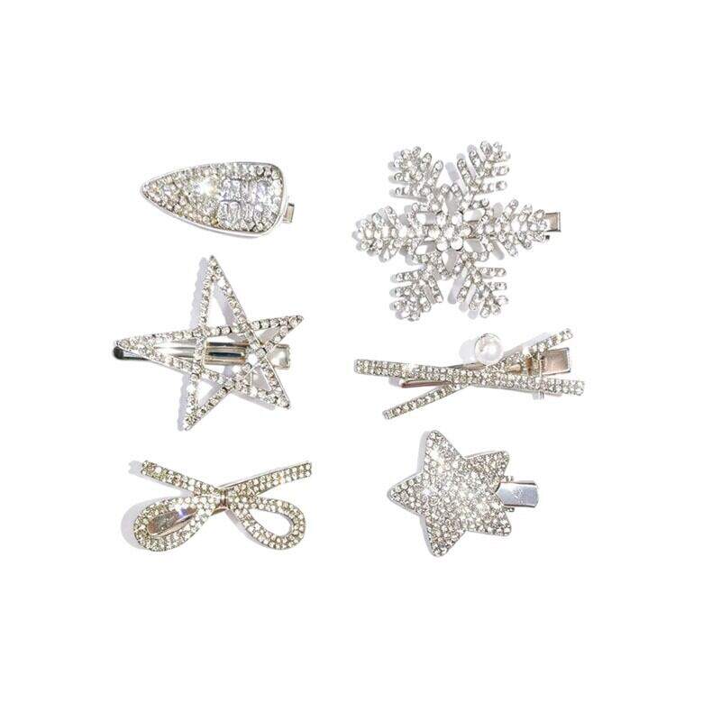 Luxurious Series Elegant Bow Knot Star Alloy Rhinestone Hair Clips