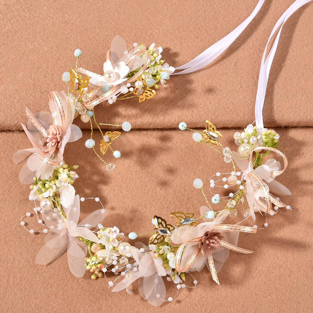 Romantic Series Elegant Flower Fabric Hair Bands Flower Wreath 2