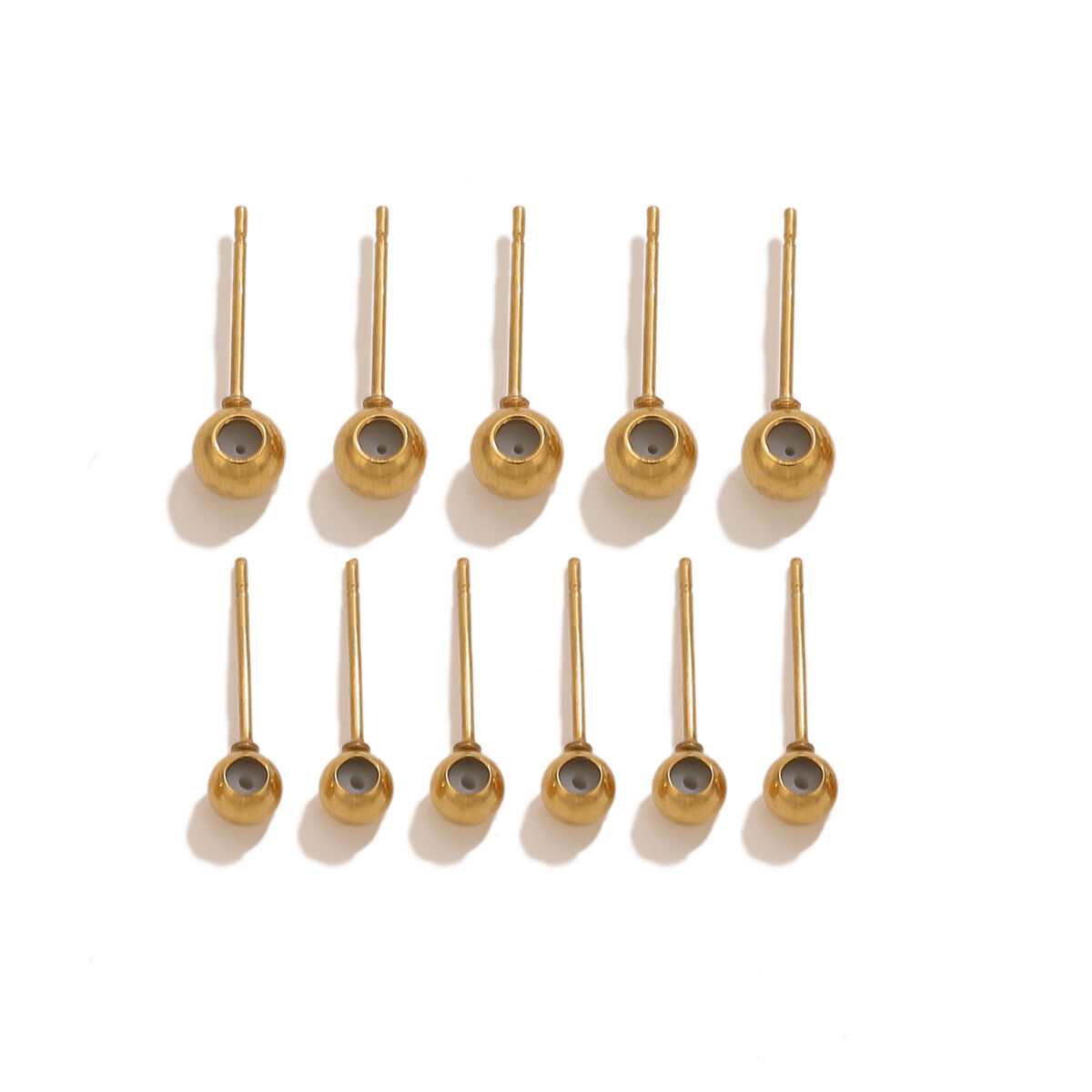 Solid Color Stainless Steel Waterproof Gold Color Earrings Findings