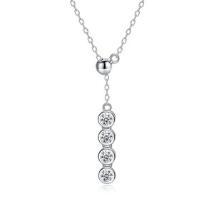Simple Series Elegant Twist 925 Sterling Silver Color Rhodium Plating Women's Moissanite Necklaces h5