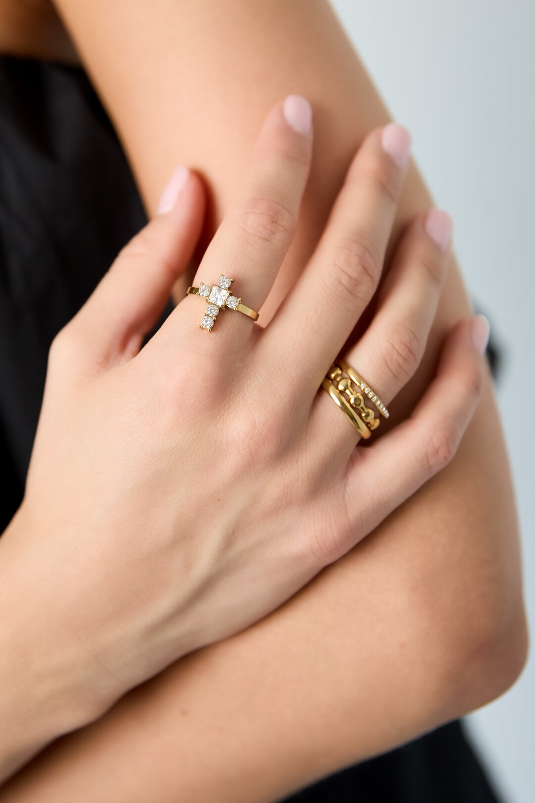Stainless Steel Minimalist Rings Cross Simple Daily Simple Series Women's Jewelry Picture2
