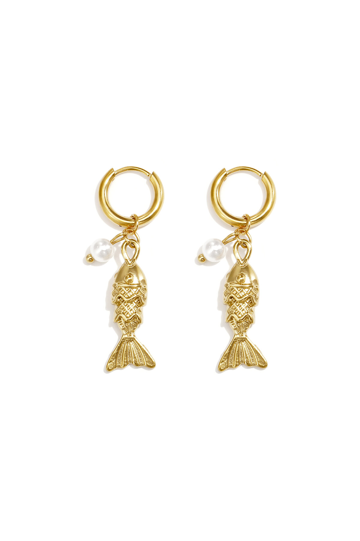 Ohrhänger Aus Edelstahl, Fischmotiv, Schlichte Alltags-Serie, Damenschmuck
