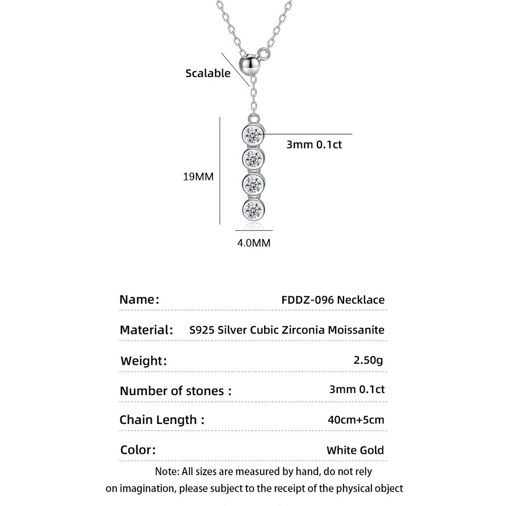 Simple Series Elegant Twist 925 Sterling Silver Color Rhodium Plating Women's Moissanite Necklaces h5Picture4