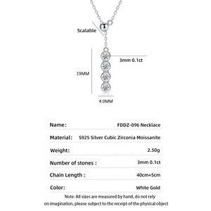 Simple Series Elegant Twist 925 Sterling Silver Color Rhodium Plating Women's Moissanite Necklaces h5 Picture4