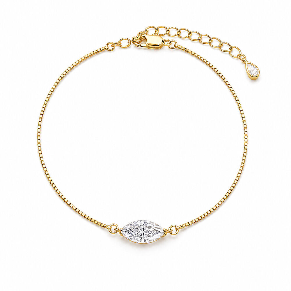 Simple Series Irregular Shape 925 Sterling Silver Color Rhodium Plating  Women's Moissanite Bracelets