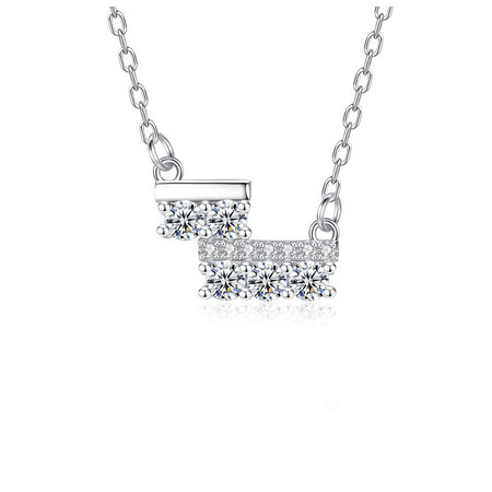 Simple Series Cute Irregular Shape 925 Sterling Silver Color Rhodium Plating Women's Moissanite Necklaces