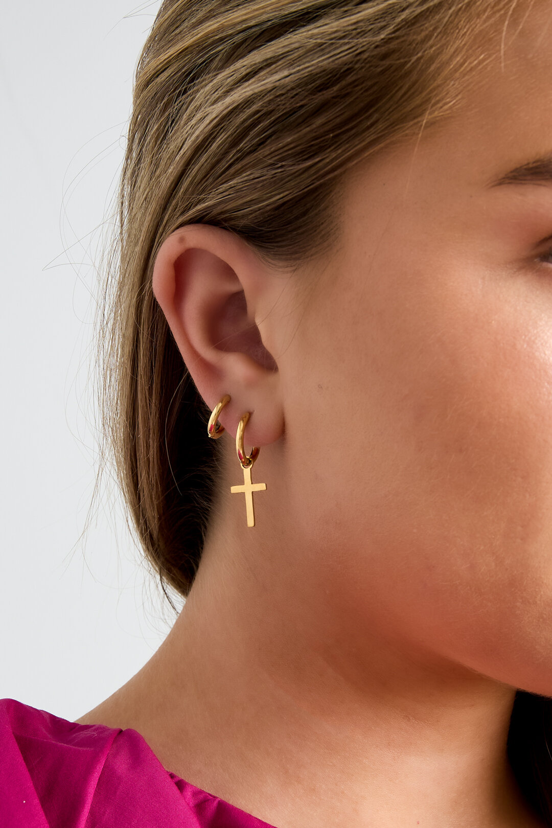 Stainless Steel Drop Earrings Cross Simple Daily Simple Series Women's Jewelry 2