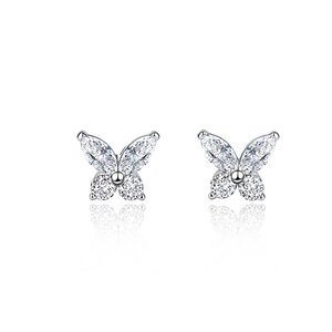 Simple Series Daily Irregular Shape 925 Sterling Silver Color Platinum Plating Women's Moissanite Earrings h5