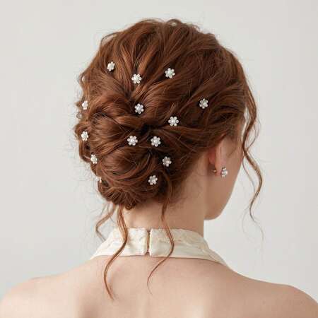 Simple Series Elegant Flower Imitation Pearl Rhinestone Artificial Pearl Bridal Headwears